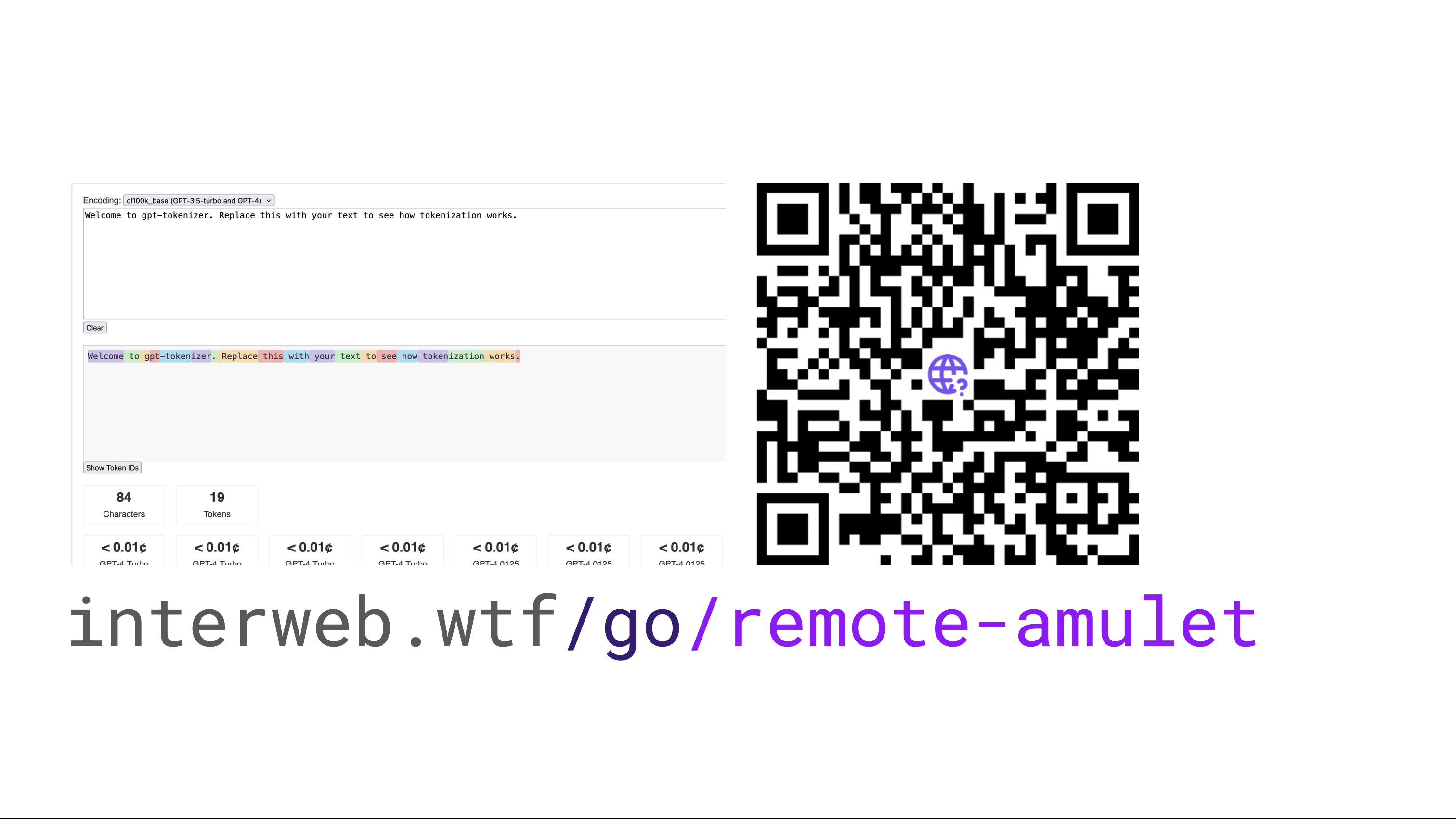 Screenshot of QR Code and WTF Link in presentation slide